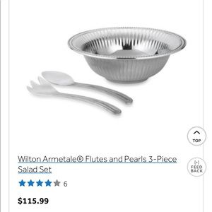 Silver salad and serving bowl 4 piece set